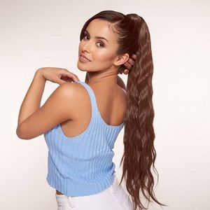 INH Sharon Chocolate Brown Extra Long with Loose Beachy Waves Ponytail Extension